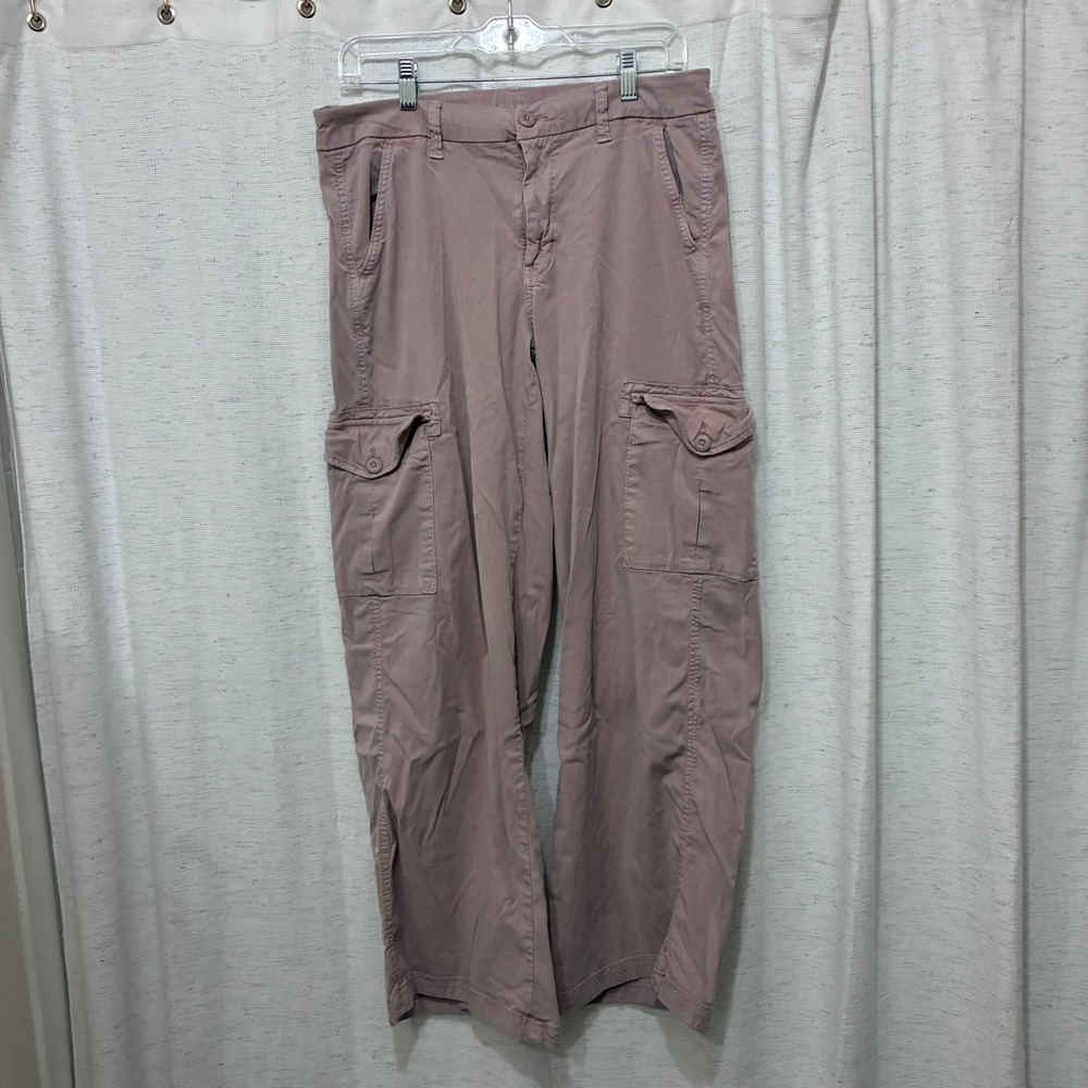 American Eagle Women Cargo Pants Rose Wide Leg Utility Y2K Boho Grunge Baggy